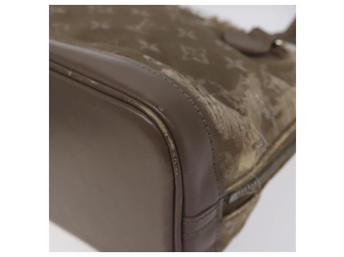 LOUIS VUITTON Borsa a Mano Little Alma in Satin Monogram Grigio M92147 LV Auth MY080 Marrone - vista 10
