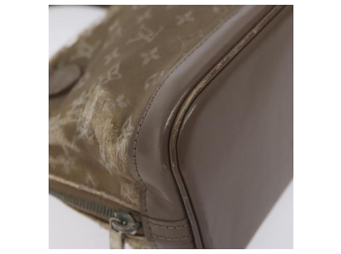 LOUIS VUITTON Borsa a Mano Little Alma in Satin Monogram Grigio M92147 LV Auth MY080 Marrone - vista 11