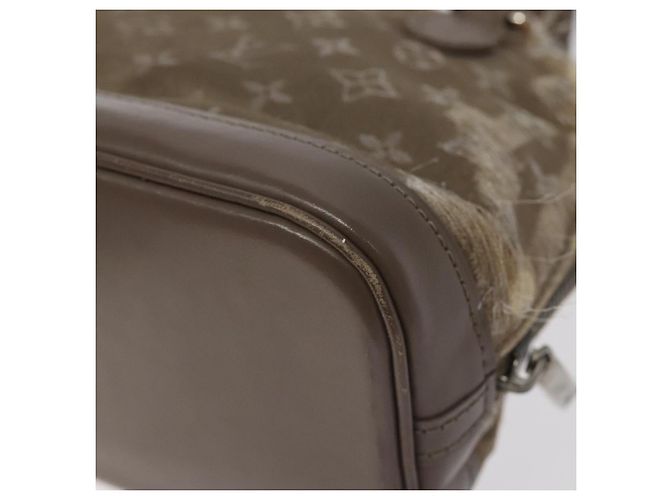 LOUIS VUITTON Borsa a Mano Little Alma in Satin Monogram Grigio M92147 LV Auth MY080 Marrone - vista 12