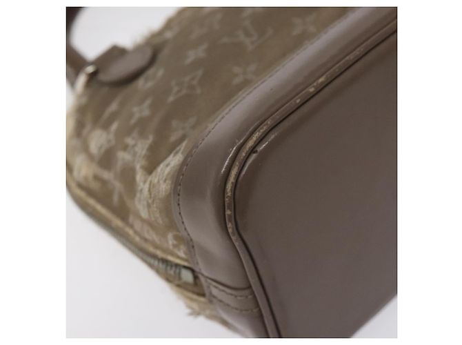 LOUIS VUITTON Borsa a Mano Little Alma in Satin Monogram Grigio M92147 LV Auth MY080 Marrone - vista 13
