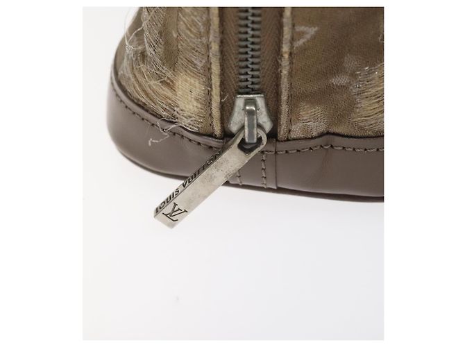 LOUIS VUITTON Borsa a Mano Little Alma in Satin Monogram Grigio M92147 LV Auth MY080 Marrone - vista 14
