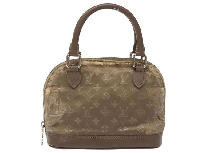 LOUIS VUITTON Borsa a Mano Little Alma in Satin Monogram Grigio M92147 LV Auth MY080 Marrone - vista 2
