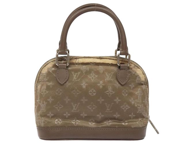 LOUIS VUITTON Borsa a Mano Little Alma in Satin Monogram Grigio M92147 LV Auth MY080 Marrone - vista 3