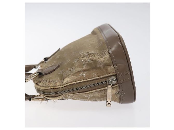 LOUIS VUITTON Borsa a Mano Little Alma in Satin Monogram Grigio M92147 LV Auth MY080 Marrone - vista 5