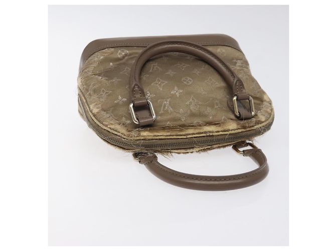 LOUIS VUITTON Borsa a Mano Little Alma in Satin Monogram Grigio M92147 LV Auth MY080 Marrone - vista 6