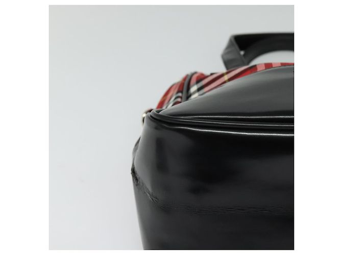 Autre Marque Borsa a mano in nylon Burberrys Nova Check Blue Label Rossa Argento Auth 120591 Rosso - vista 10