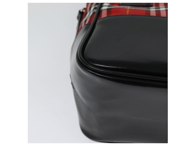 Autre Marque Borsa a mano in nylon Burberrys Nova Check Blue Label Rossa Argento Auth 120591 Rosso - vista 12