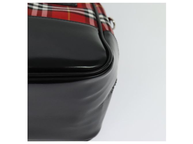 Autre Marque Borsa a mano in nylon Burberrys Nova Check Blue Label Rossa Argento Auth 120591 Rosso - vista 13