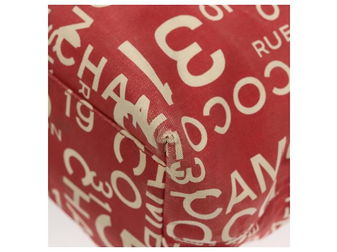 CHANEL Bicy line Tote Bag aus Canvas mit roter Kette CC Auth bs25552 - Ansicht 14