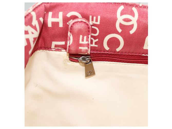 CHANEL Bicy line Tote Bag aus Canvas mit roter Kette CC Auth bs25552 - Ansicht 19