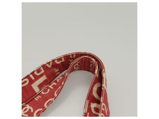 CHANEL Bicy line Tote Bag aus Canvas mit roter Kette CC Auth bs25552 - Ansicht 9