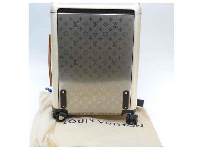 LOUIS VUITTON Valigia a Rulli Horizon 55 in Titanio Monogram M41226 LV Auth ak157SM Argento - vista 12
