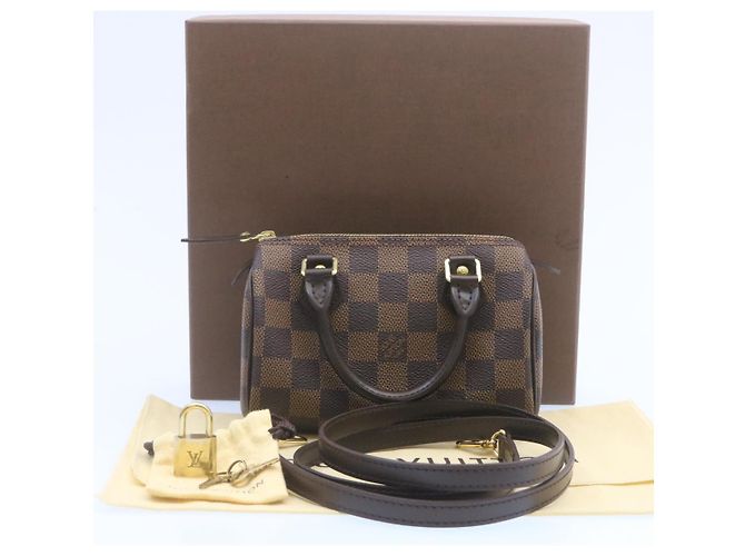 LOUIS VUITTON Mini Speedy Borsa a Mano Damier Ebene M41534 LV Auth 25202SM - vista 12