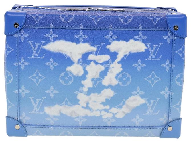 LOUIS VUITTON Borsa a Spalla Soft Trunk Monogram Clouds Blu M45430 LV Auth 42826SM Bianco - vista 13