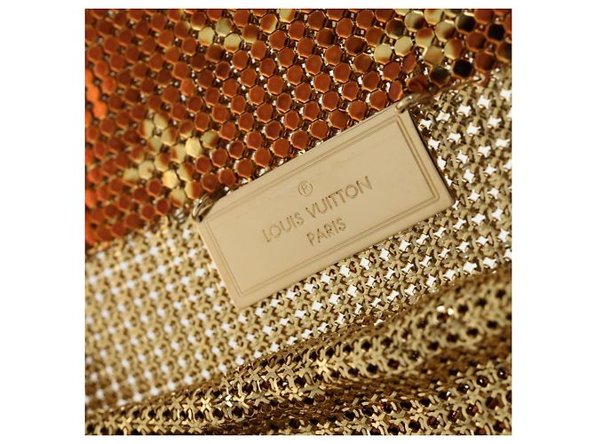 LOUIS VUITTON Borsa a Spalla Frances in Rete Monogram Sequin M92287 LV Auth 44524SM Bronzo - vista 10