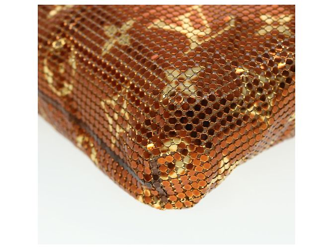 LOUIS VUITTON Borsa a Spalla Frances in Rete Monogram Sequin M92287 LV Auth 44524SM Bronzo - vista 14