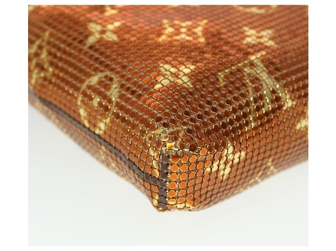 LOUIS VUITTON Borsa a Spalla Frances in Rete Monogram Sequin M92287 LV Auth 44524SM Bronzo - vista 16