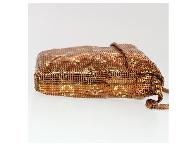 LOUIS VUITTON Borsa a Spalla Frances in Rete Monogram Sequin M92287 LV Auth 44524SM Bronzo - vista 3