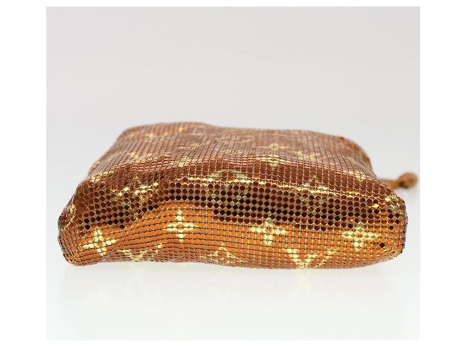 LOUIS VUITTON Borsa a Spalla Frances in Rete Monogram Sequin M92287 LV Auth 44524SM Bronzo - vista 4
