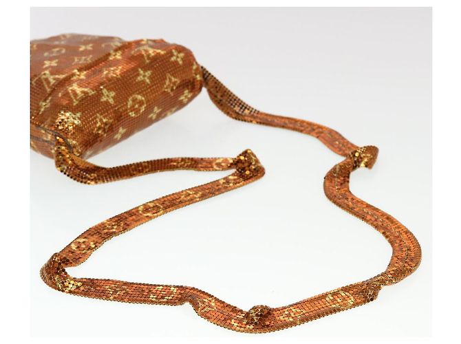 LOUIS VUITTON Borsa a Spalla Frances in Rete Monogram Sequin M92287 LV Auth 44524SM Bronzo - vista 6