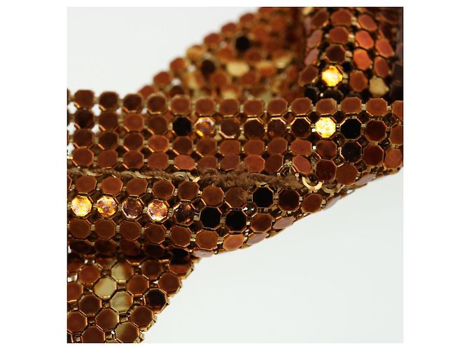 LOUIS VUITTON Borsa a Spalla Frances in Rete Monogram Sequin M92287 LV Auth 44524SM Bronzo - vista 9