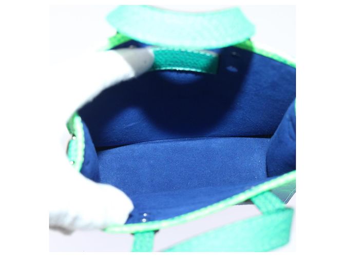 LOUIS VUITTON Borsa Sac Plat XS Monogram Taurillon Illusion M81221 LV Auth 47623SM Blu Verde - vista 11