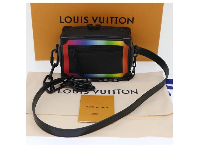 LOUIS VUITTON Taiga Rainbow Mini Soft Trunk Shoulder Bag M30351 LV Auth 50210SM Black - view 12