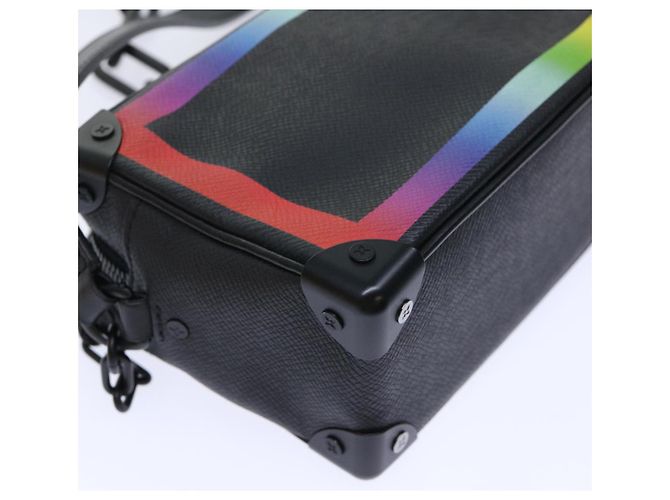 LOUIS VUITTON Taiga Rainbow Mini Soft Trunk Shoulder Bag M30351 LV Auth 50210SM Black - view 16