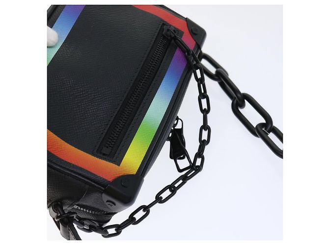 LOUIS VUITTON Taiga Rainbow Mini Soft Trunk Shoulder Bag M30351 LV Auth 50210SM Black - view 17