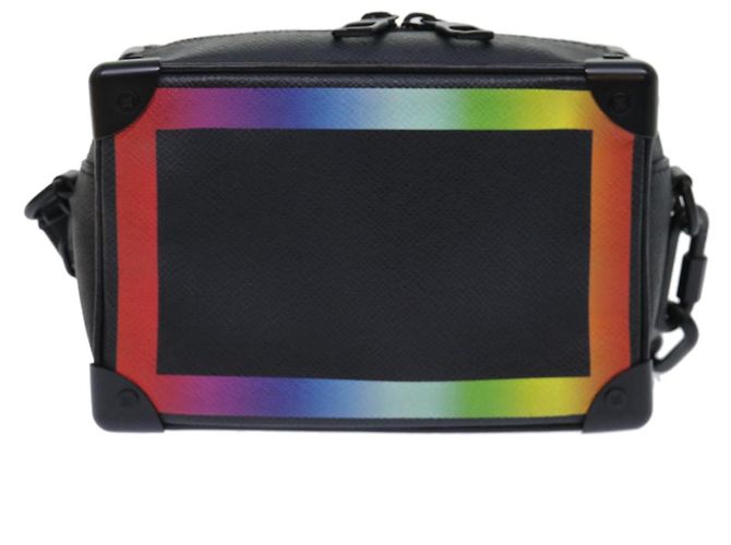 LOUIS VUITTON Taiga Rainbow Mini Soft Trunk Shoulder Bag M30351 LV Auth 50210SM Black - view 2
