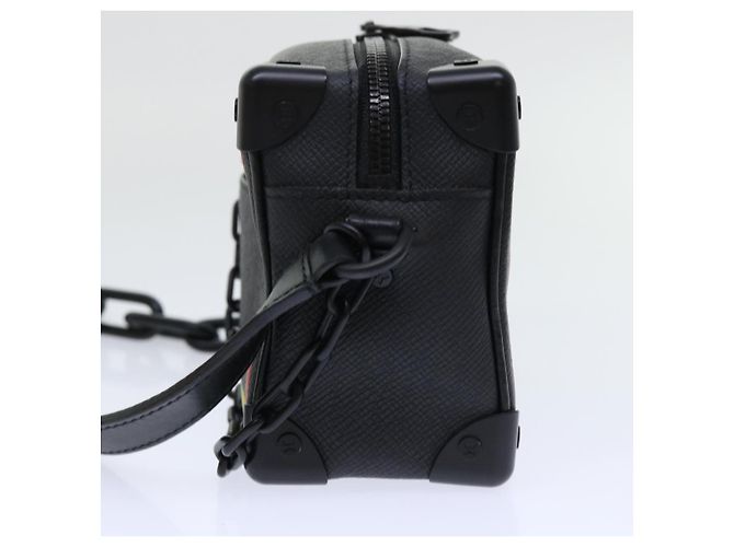 LOUIS VUITTON Taiga Rainbow Mini Soft Trunk Shoulder Bag M30351 LV Auth 50210SM Black - view 3
