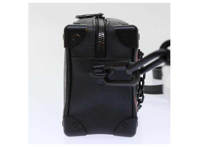 LOUIS VUITTON Taiga Rainbow Mini Soft Trunk Shoulder Bag M30351 LV Auth 50210SM Black - view 4