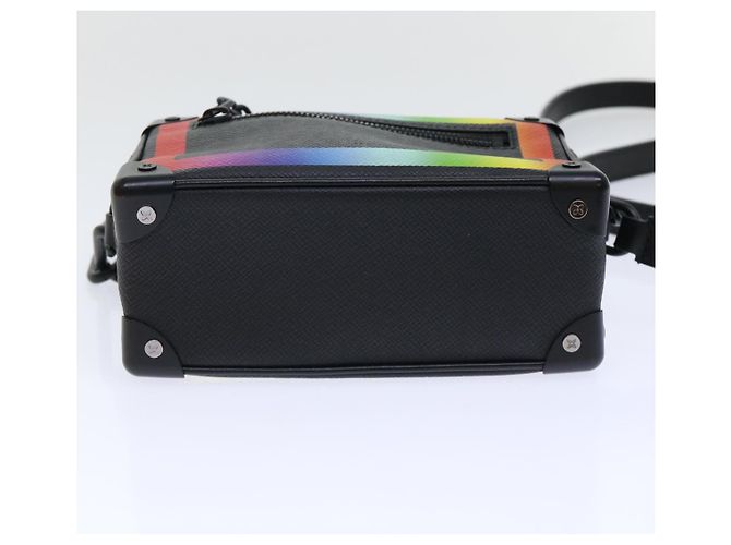 LOUIS VUITTON Taiga Rainbow Mini Soft Trunk Shoulder Bag M30351 LV Auth 50210SM Black - view 5
