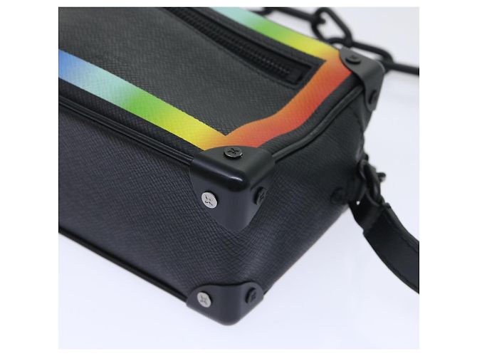 LOUIS VUITTON Taiga Rainbow Mini Soft Trunk Shoulder Bag M30351 LV Auth 50210SM Black - view 9