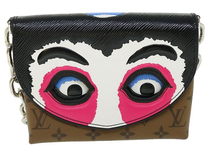 LOUIS VUITTON Pochette Reverse Maschera Kabuki Solo Giappone M43495 LV Auth 51543SM Monogramma - vista 13