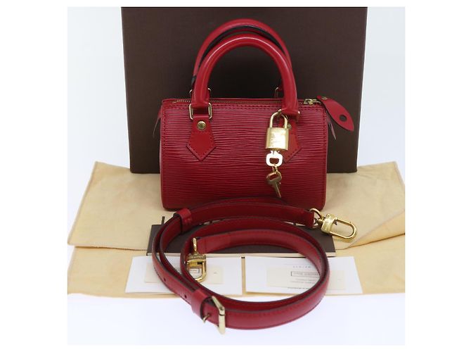 LOUIS VUITTON Borsa a Mano Epi Mini Speedy SPO 2way Rossa LV Auth 56797SM Rosso - vista 12