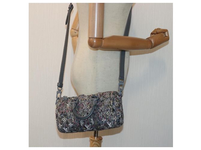 LOUIS VUITTON Monogram Felt Keepall XS Borsa a mano Grigia M80821 LV Auth 86001SM Marrone - vista 26