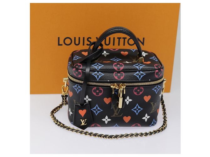 LOUIS VUITTON Monogram Game On Vanity PM Borsa a Mano Nera M57482 LV Auth 89082SM Nero - vista 12