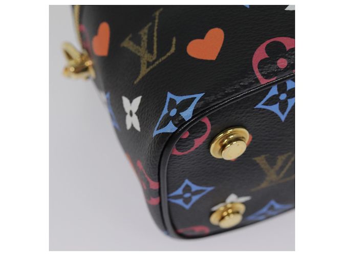LOUIS VUITTON Monogram Game On Vanity PM Borsa a Mano Nera M57482 LV Auth 89082SM Nero - vista 16