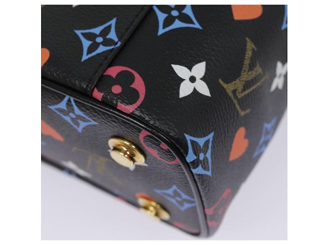 LOUIS VUITTON Monogram Game On Vanity PM Borsa a Mano Nera M57482 LV Auth 89082SM Nero - vista 17