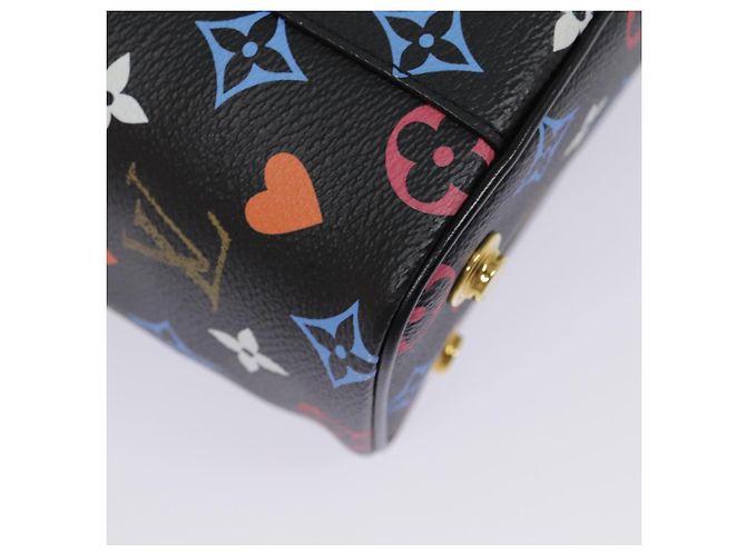 LOUIS VUITTON Monogram Game On Vanity PM Borsa a Mano Nera M57482 LV Auth 89082SM Nero - vista 18