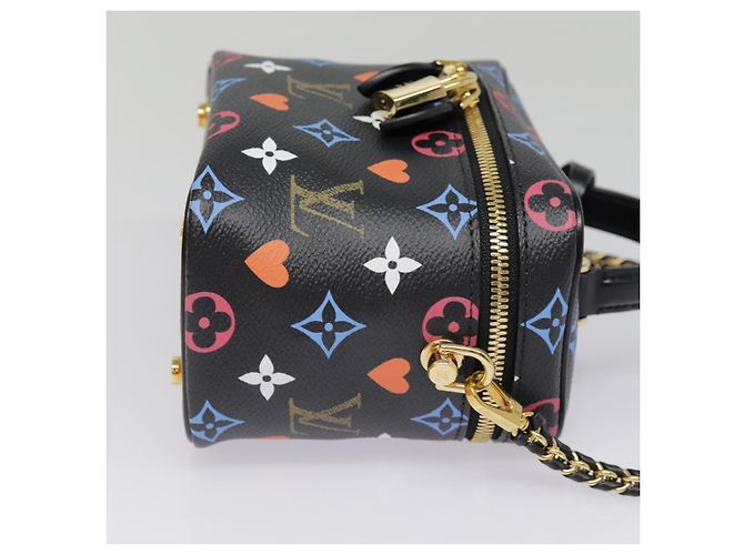 LOUIS VUITTON Monogram Game On Vanity PM Borsa a Mano Nera M57482 LV Auth 89082SM Nero - vista 3