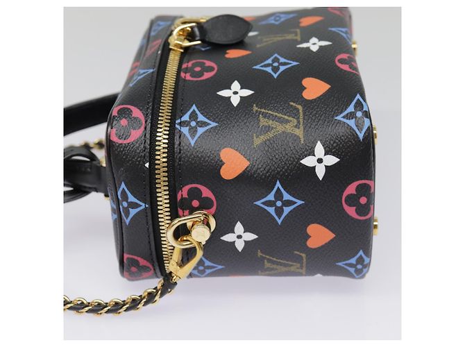 LOUIS VUITTON Monogram Game On Vanity PM Borsa a Mano Nera M57482 LV Auth 89082SM Nero - vista 4