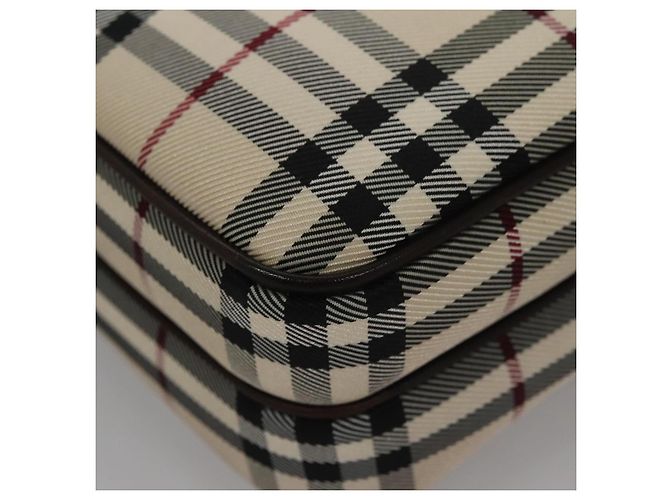 Bolso clutch de nylon beige con estampado Nova Check de BURBERRY Auth BA224AV - vista 14