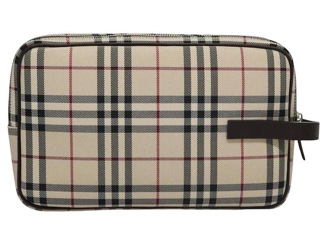 Bolso clutch de nylon beige con estampado Nova Check de BURBERRY Auth BA224AV - vista 2