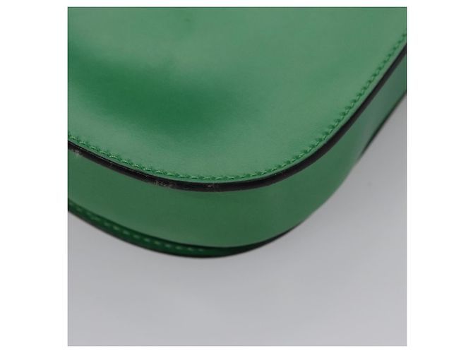 Céline CELINE Shoulder Bag Leather Green Gold Auth 114967V Golden - view 16