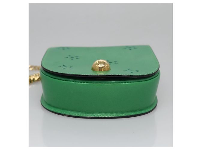 Céline CELINE Shoulder Bag Leather Green Gold Auth 114967V Golden - view 5