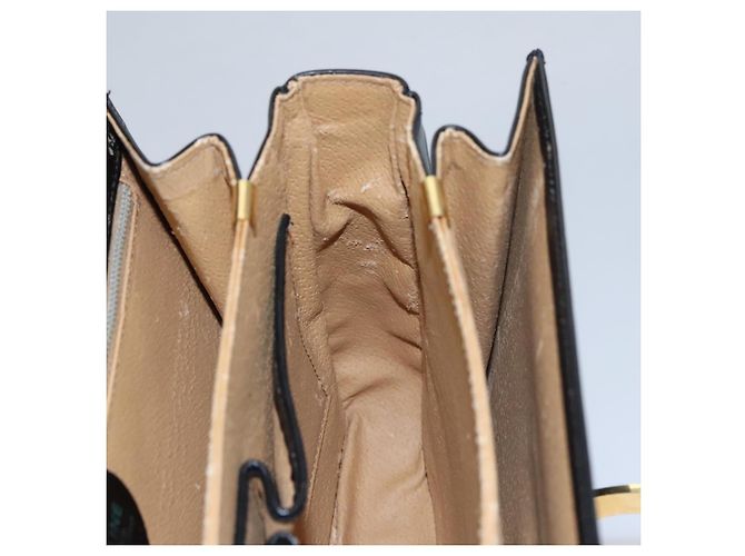 Céline Borsa a mano CELINE in pelle nera e oro Auth BD058V Nero D'oro - vista 20