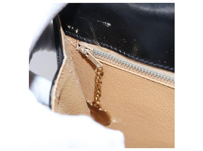 Céline Borsa a mano CELINE in pelle nera e oro Auth BD058V Nero D'oro - vista 24