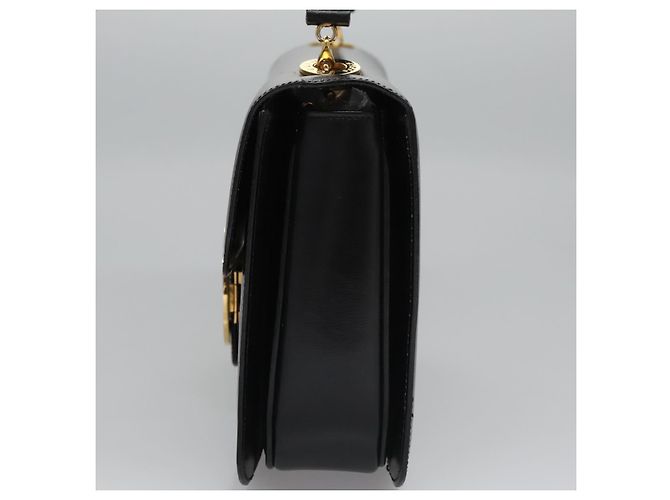 Céline Borsa a mano CELINE in pelle nera e oro Auth BD058V Nero D'oro - vista 3